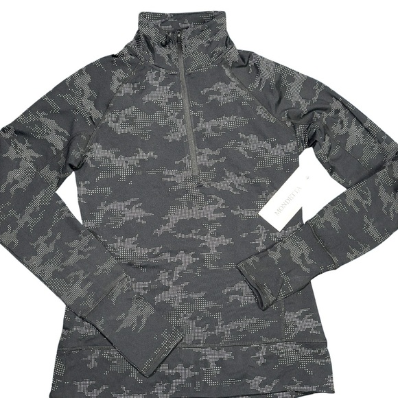 Mondetta Vela Reflective Black Camo 1/4 Zip Size Small - Picture 2 of 8